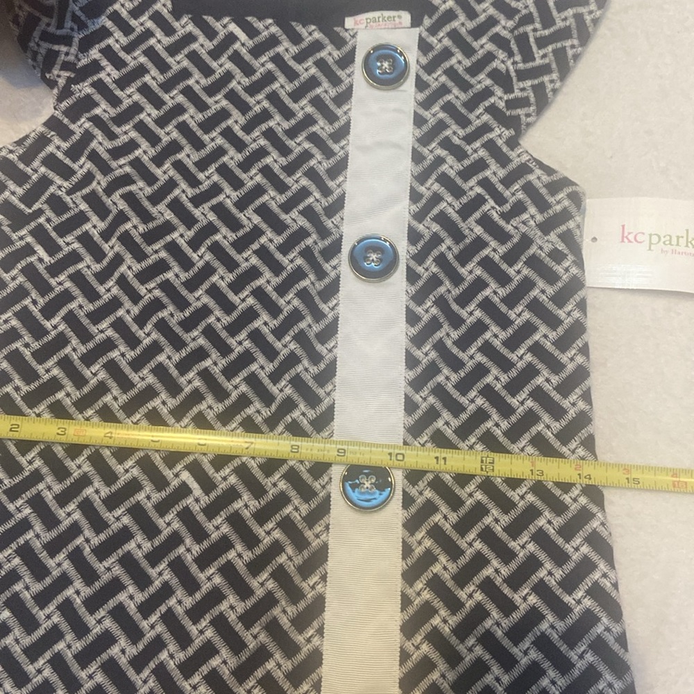 KC PARKER By Heartstrings Size 12 NWT Navy & White Dress - Picture 9 of 15